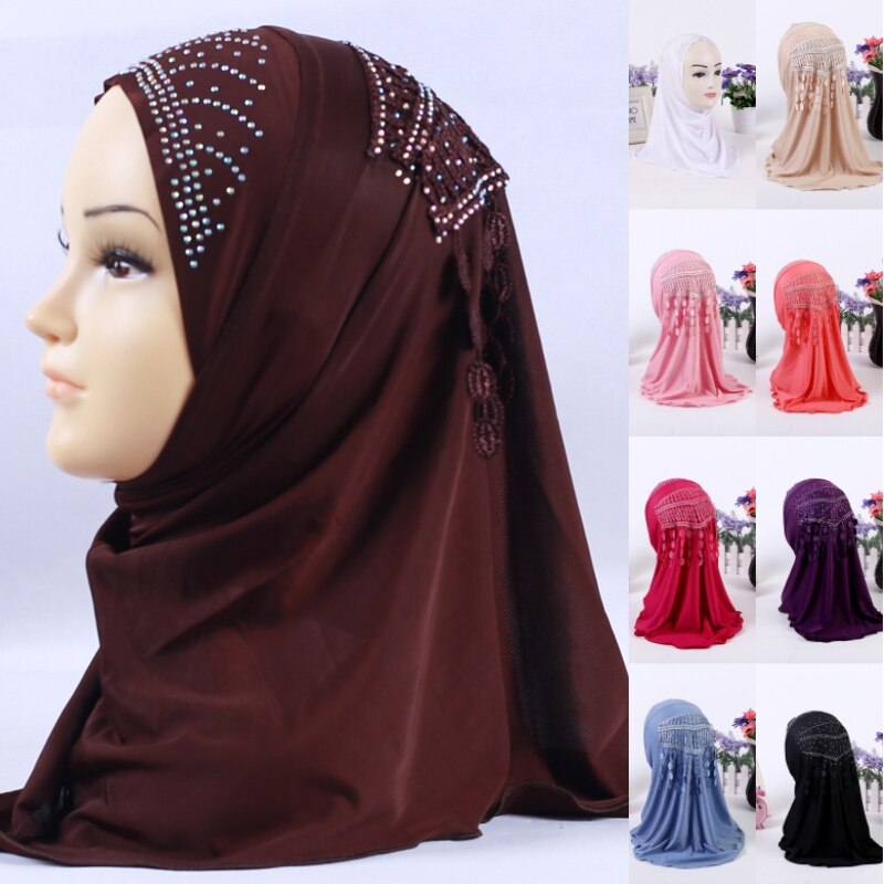 Chapeau Turban Hijab pour filles musulmanes, 1 pièce, casquette Amira, couvre-chef arabe, châles de prière, couvre-chef pour enfants de 3 à 8 ans