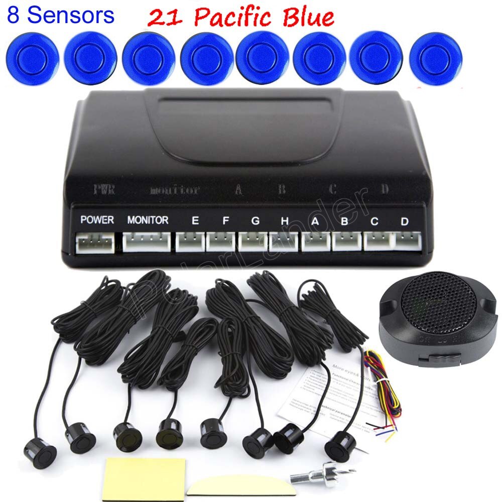 Parking Assistance Backup Reverse car auto Parking Sensor 8 sensors buzzer 44 Colors to choose: 21 pacific blue