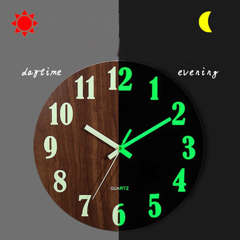 Digital Number Wall Clock DIY 3D Silent Clock Glow Dark Acrylic Luminous Hanging Clock Acrylic Brief Quiet DIY Wall Clock Modern