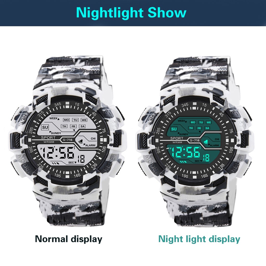 Mannen Digitale Elektronische Horloge Sport Horloge Mode Led Horloge Datum Mannen Outdoor Sport Waterdicht Horloge Relogio Masculino Digitale