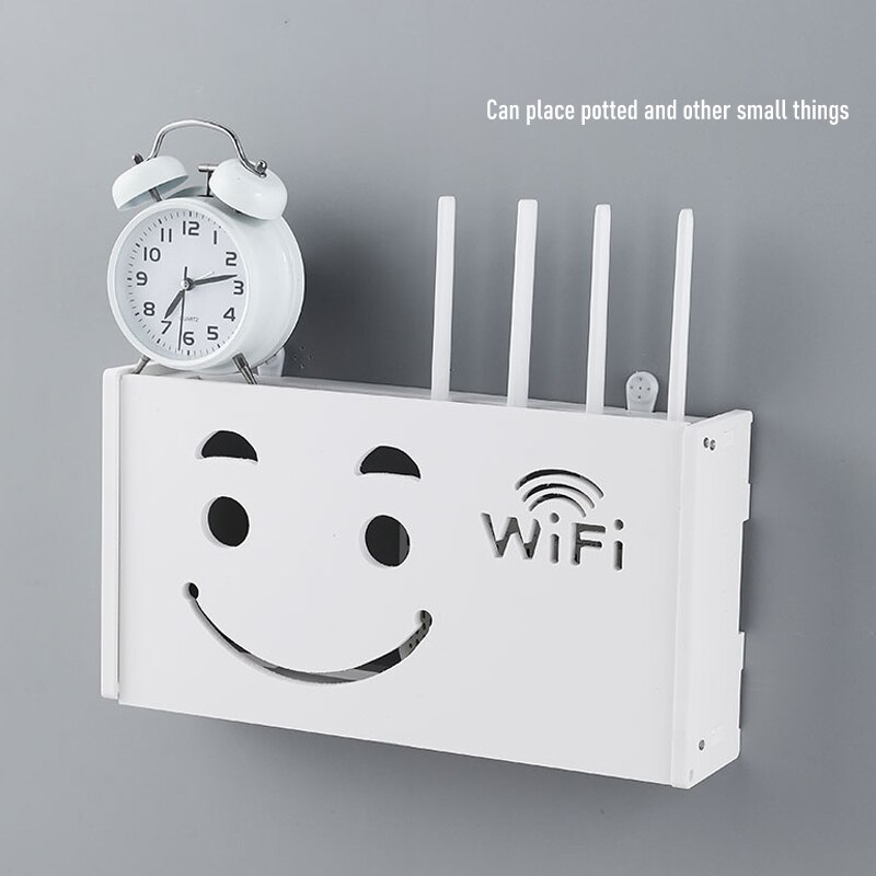 Étagère murale multifonction pour routeur Wifi, boîte de rangement pour alimentation de câble et support de fil, boîte de support de prise en bois et en plastique, bacs