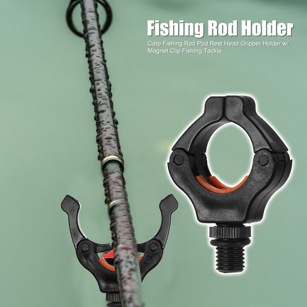 Carp Fishing Rod Rest Head Gripper for Rod Pod Holder with Telescopic Spring Fishing Rod Fixed Holder Head Keep Fishing Rod