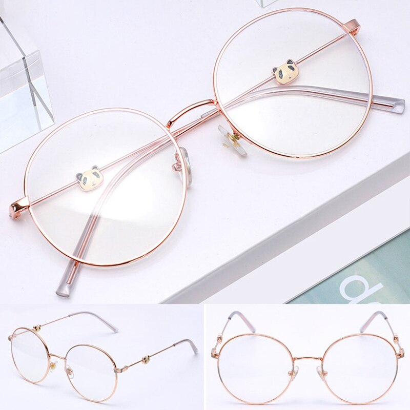 Cute 3D Panda Glasses Anti-Blue Light Anti-Radiation Glasses Round Shaped for Women HSJ88