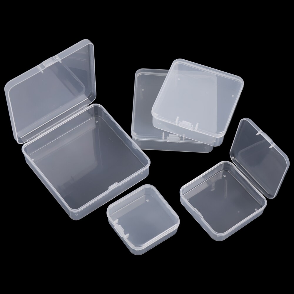 9Sizes Small Plastic Square Transparent Storage Box Items Sundries Organizer Case Jewelry Beads Container Tools Accessories Box