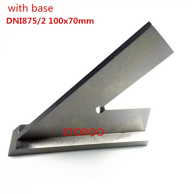 120x80mm 100x70mm Stainless Steel 45 Degree Miter Angle Corner Ruler Wide Base Gauge Measuring Tools DIN875/2 Standard With Stop: 100x70mm with base