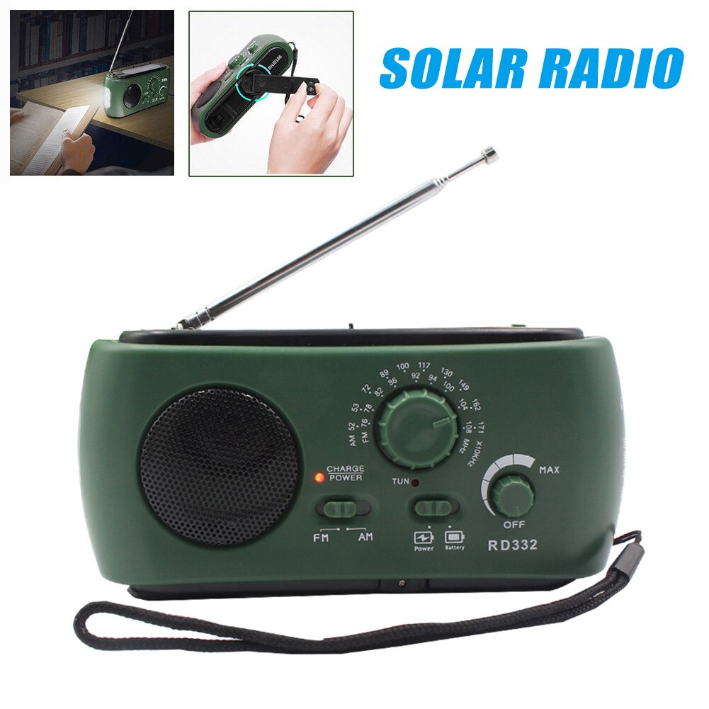 1 Pcs Portable Solar Radio Hand Crank Powered Met Zaklamp Usb-uitgang UY8