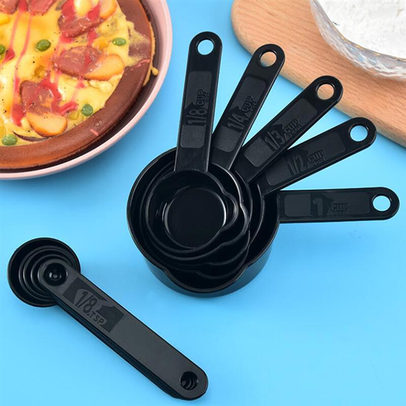 4 Sets Plastic Bakken Maatlepels Cups Bakken Gadgets (Zwart) Grandado