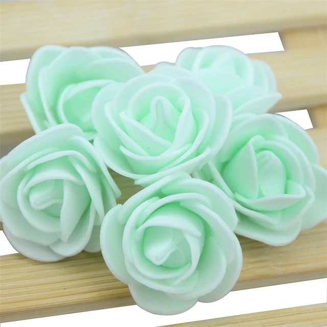 Rosa de espuma de 3cm para oso, flores artificiales, Caja de Diy, decoración de boda, Navidad, hogar, 20 colores, 50/100/200/500 piezas