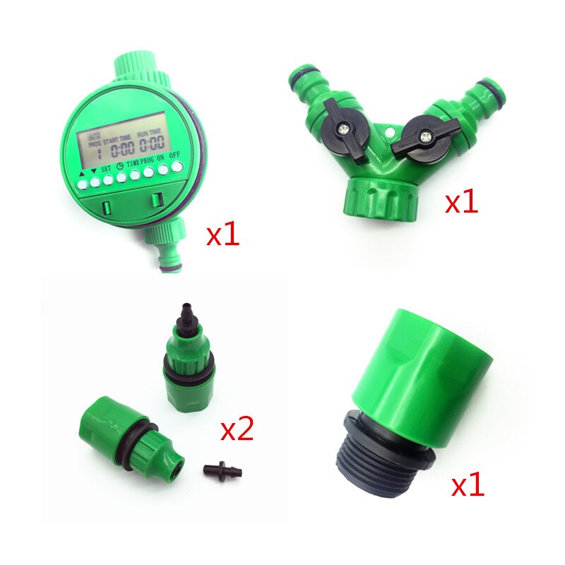 1 set (5 Stuks) automatische irrigatie Watering digitale timer Y Connector 3/4 Externe threadquick connector voor 4/7 of 8/11mm slang