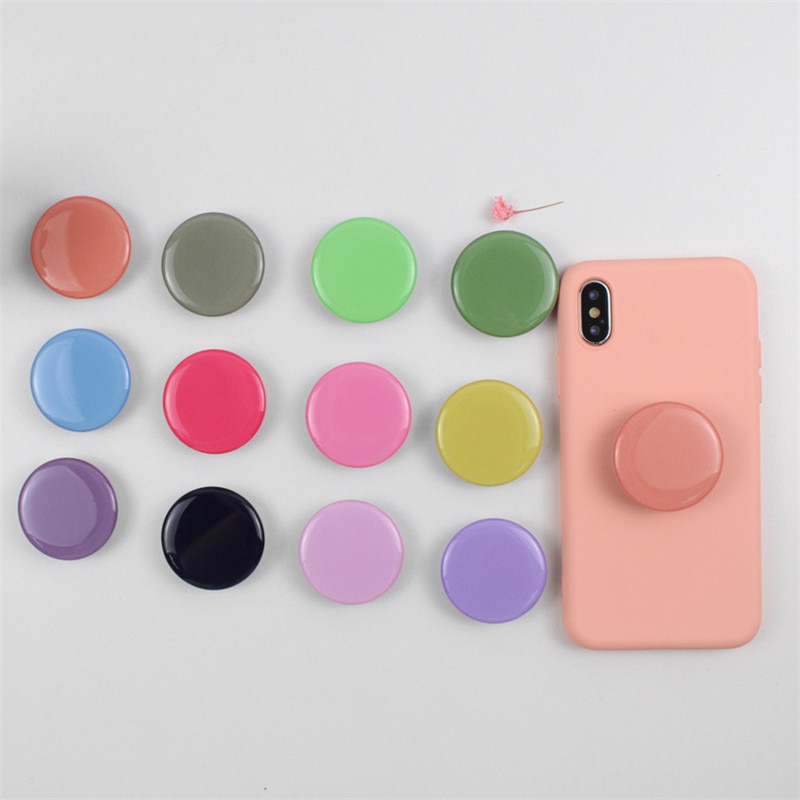 Soporte de resina epoxi para teléfono móvil, soporte de Airbag redondo, soporte conector de teléfono plegable, adecuado para Xiaomi, Color sólido