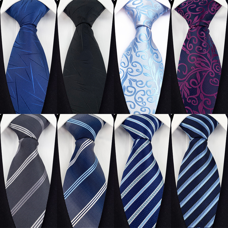 8CM Mens Necktie Stripes Floral Ties For Man Groom Jacquard Woven Neck Tie For Business Wedding Party
