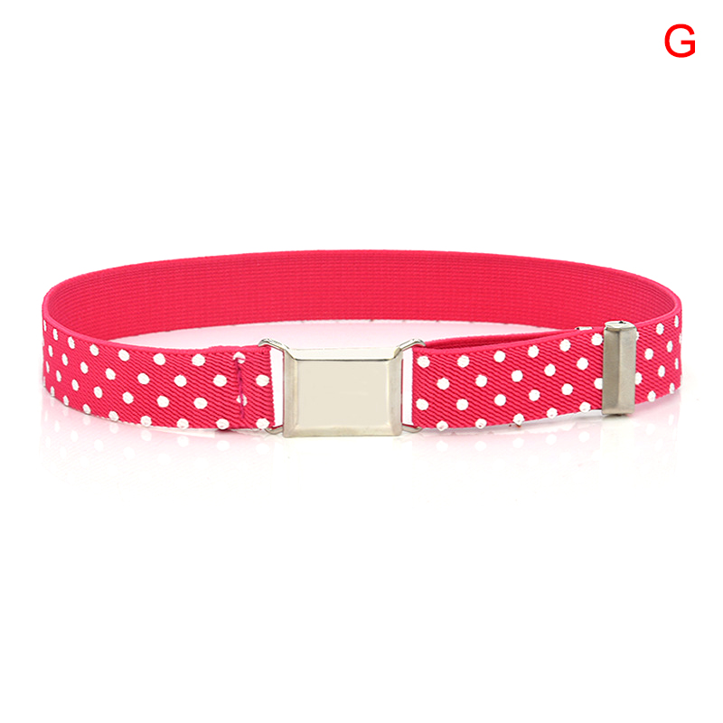 Justerbare børn unisex lærred bælter drenge piger elastisk bælte alu spænde longe 55 cmx 2.5cm: G
