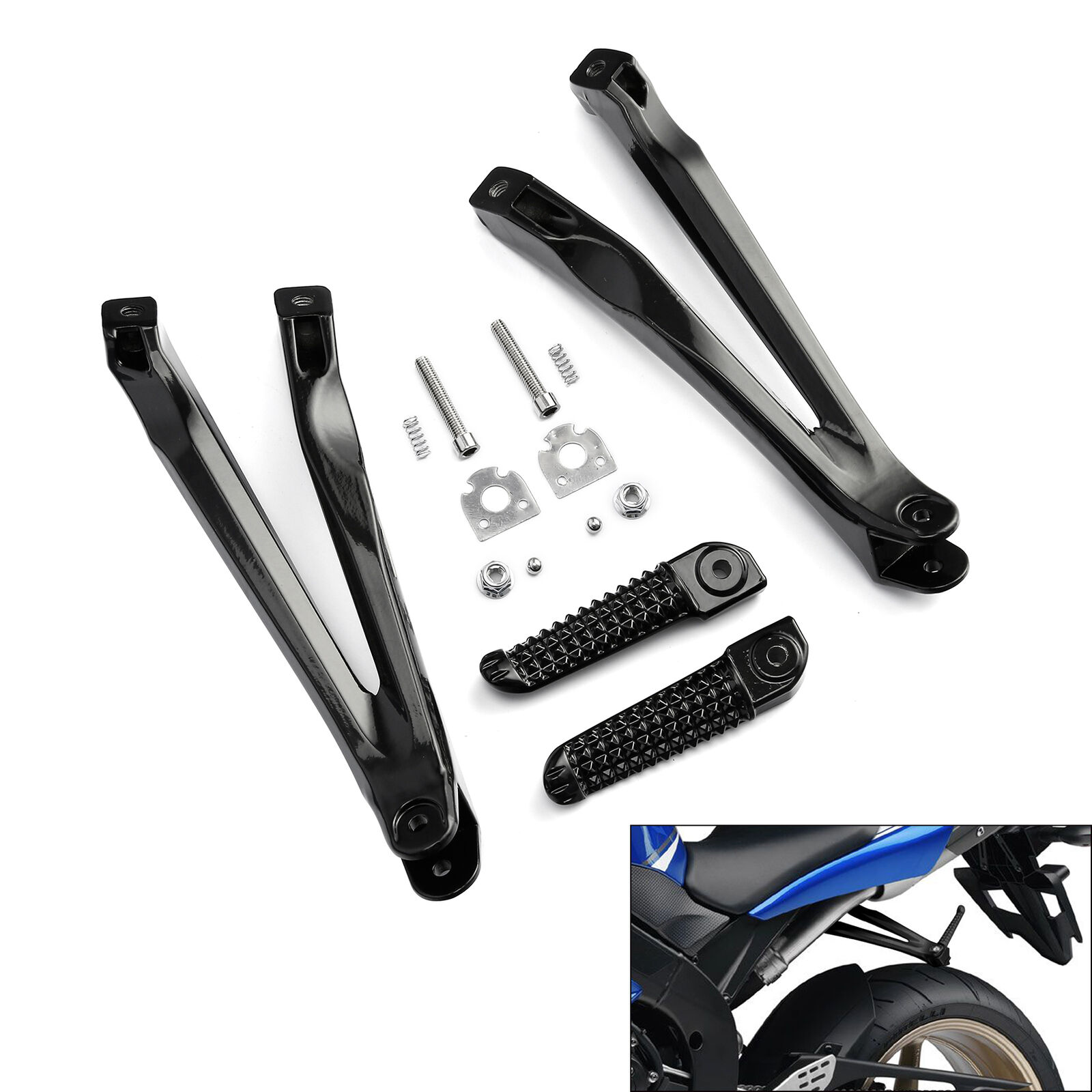 Motorfiets Achter Voetsteun Voetsteunen Bracket Set Voor Yamaha YZF R1 YZFR1 2004 2005 06 07