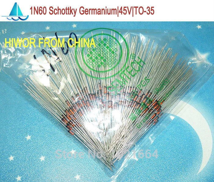 (100pcs/lot) 1N60 1N60P Schottky Germanium Diode 45V TV Radio FM Detection