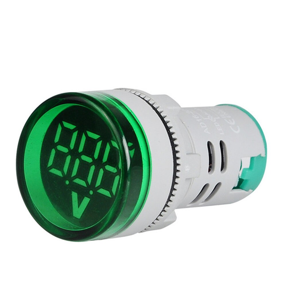 AC12-500V Led Digitale Voltmeter Display Gauge Voltage 22Mm Volt Meter Indicator Signaal Lamp Autolichten Tester: Green