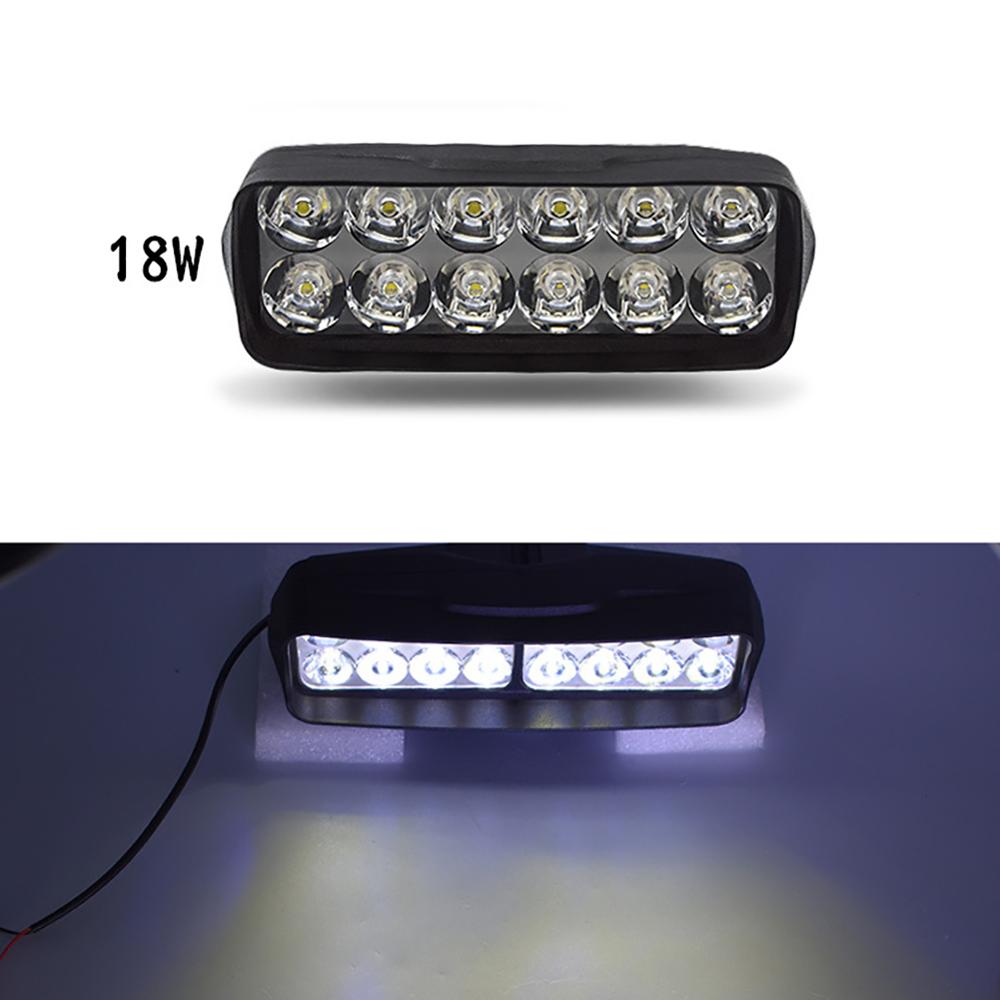 Motorcycle Headlights 18W 12LED LED Work Light Bar Headlight Driving Lamp Waterproof Moto Headlight Lamp Fog 7000K Spotlight