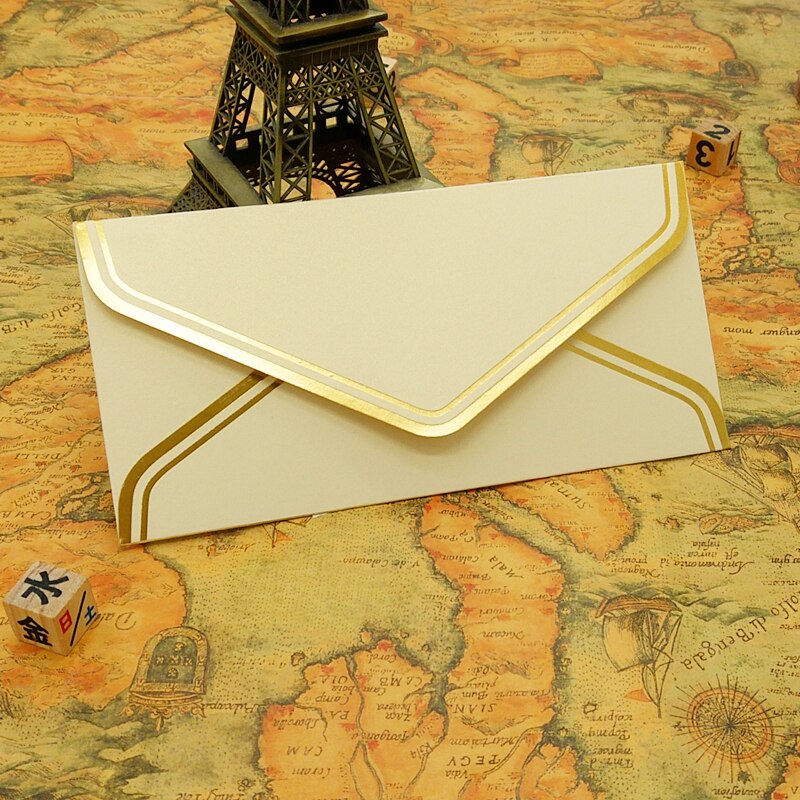 10 pcs/lot Vintage Gold Blank Kraft Paper Envelopes Wedding Party Invitation Envelope Greeting Cards Envelope 17.5*12.5cm: 22X11cm yellow