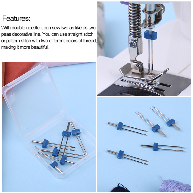 Nonvor Double Needles for Brother Sewing Machine Parts for Househeld Tools Sewing Machine Needles Twin Stretch Machine Needles
