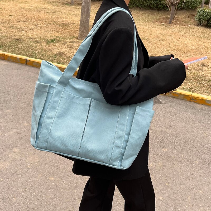 Casual Tassen Vrouwen 2022 Canvas Schoudertas Voor Vrouwen Grote Boodschappentas Portemonnees En Handtassen