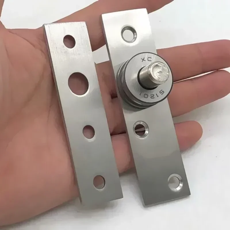 Stainless Steel Rotating Hinge 360 Degree Rotation Axis Up and Down Location Shaft Hidden Pivot Door Hareware Accessories: Silver