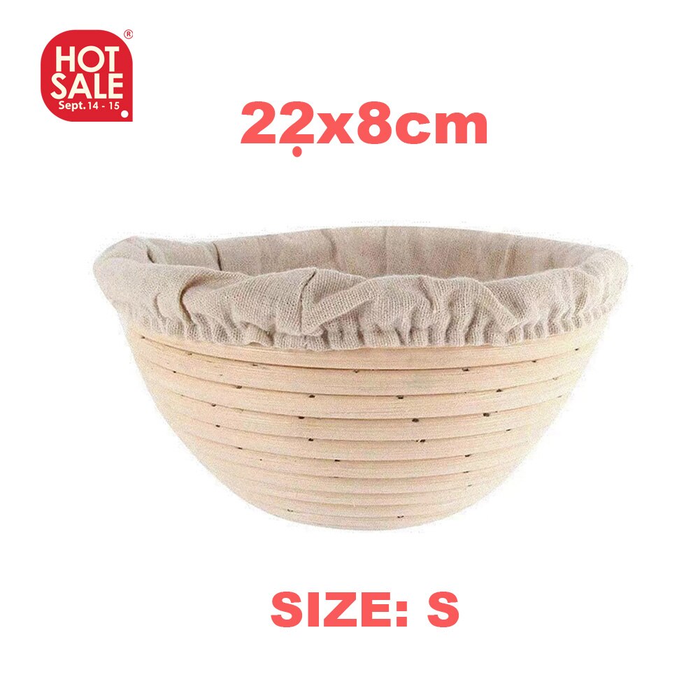 Natural Rattan Fermentation Wicker Basket Country Baguette French Bread Mass Proofing Baskets Dough Banneton Baskets: 22x8cm