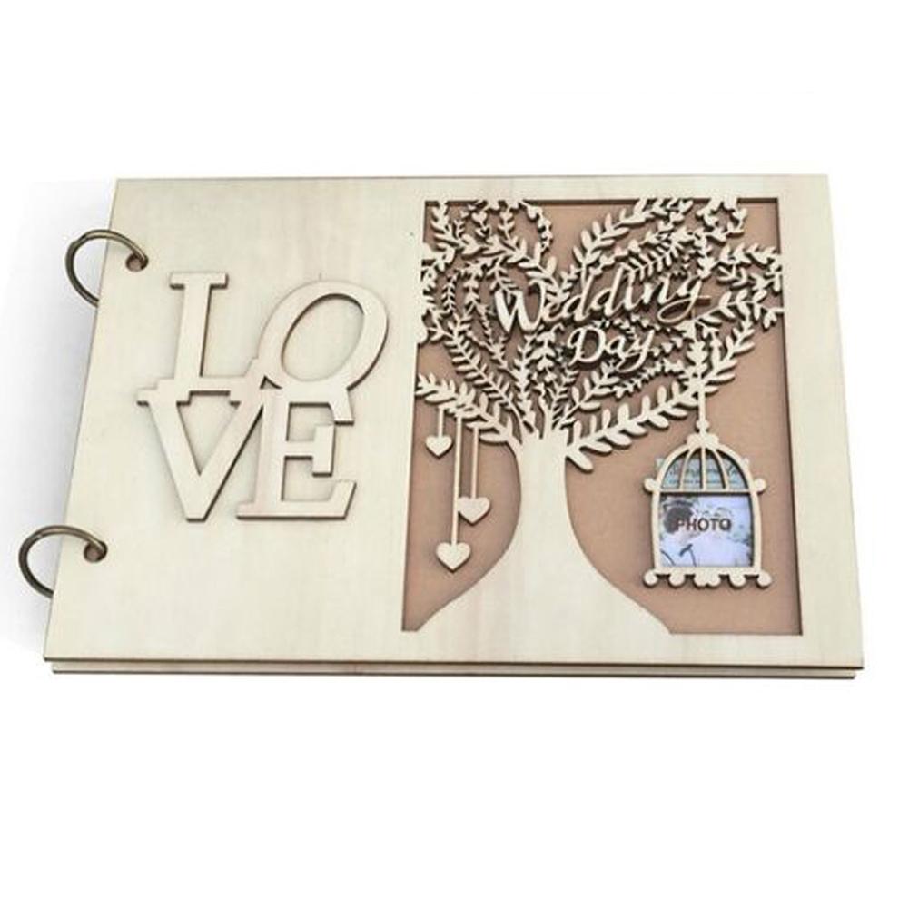Wooden Wedding Guest Signs Book Rustic Sweet Romantic Love Hollow Guestbook Home Decor