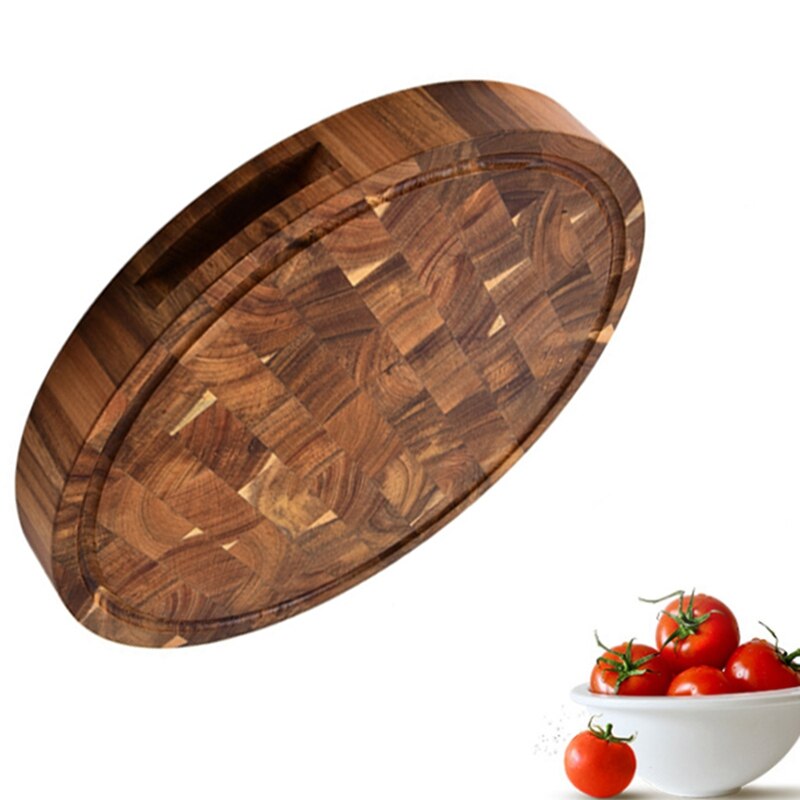 Practical Acacia Wood End Grain Cutting Boards Wooden Butcher Block Meat Cutting Wood Thick Board Round Wood Chopping Boards