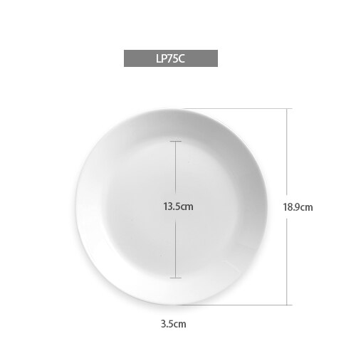 Hvitt opal glass porselen flate tallerkener middagsretter servise salatrett sushi frokost biff tallerken: 8.5in.  dyp plate