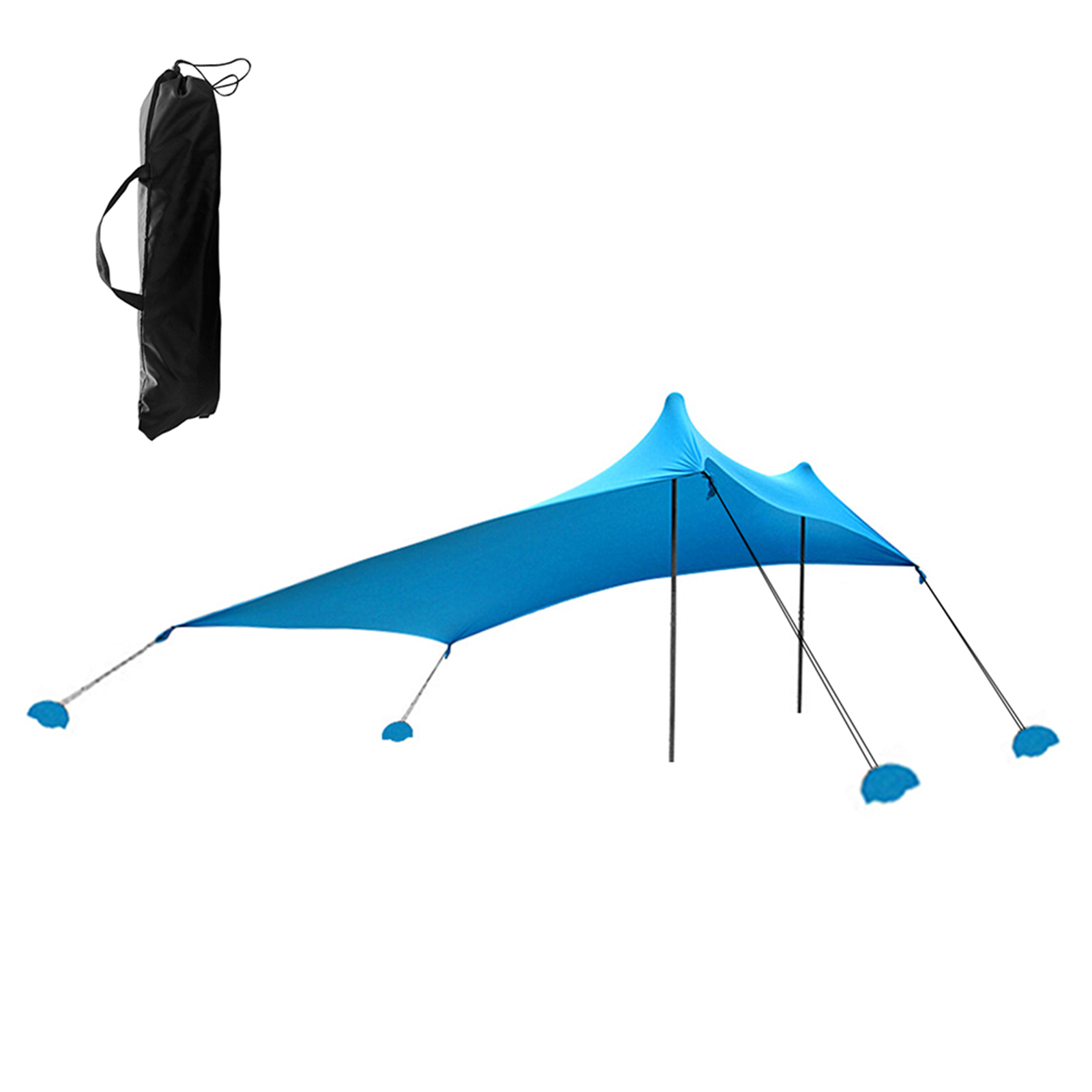 Sombrilla de playa para la familia, carpa ligera con anclas de bolsa de arena, 4 clavijas gratis UPF50 + UV, toldo portátil grande,
