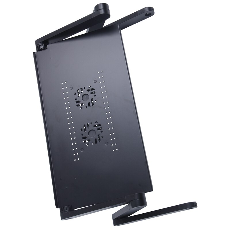 360 graders sammenleggbar justerbar bærbar datamaskin notebook blankt bordstativ seng lap sofa skrivebordsbrett og vifte (svart)