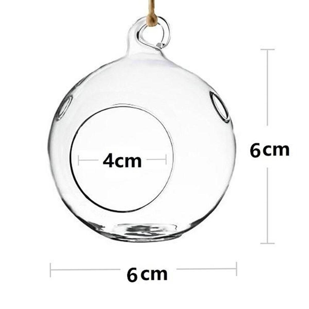 Globe Shape Glass Candlestick Candle Holder Succulent Style Clear Round Light Home Decors Wedding Dia.6CM Tea Light Holder