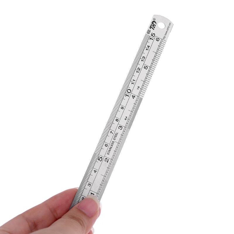 2PCS Stainless Steel Ruler and Metal Rule Kit 30cm 15cm 12inch 6inch Thickening