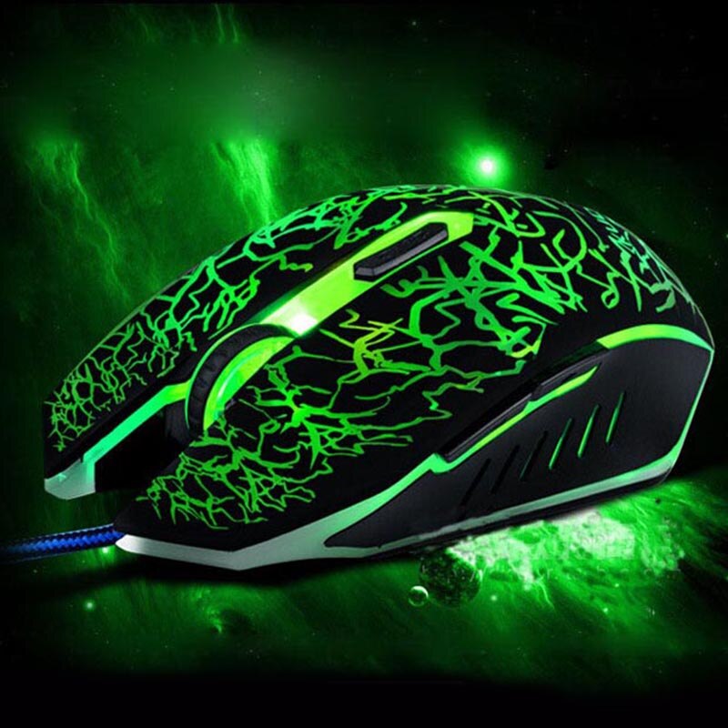 Gaming Mouse 4000DPI Colorful Backlight Optical Comfortable 6 Button Optical Wired Players Mice