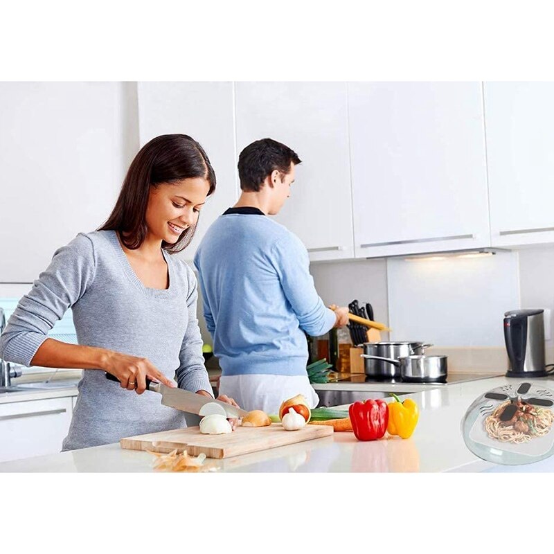 2 Pcs Magnetic Microwave Plate Cover,Microwave Cover for Food,Microwave Splatter Cover,Plate Serving Covers,Steam Vented