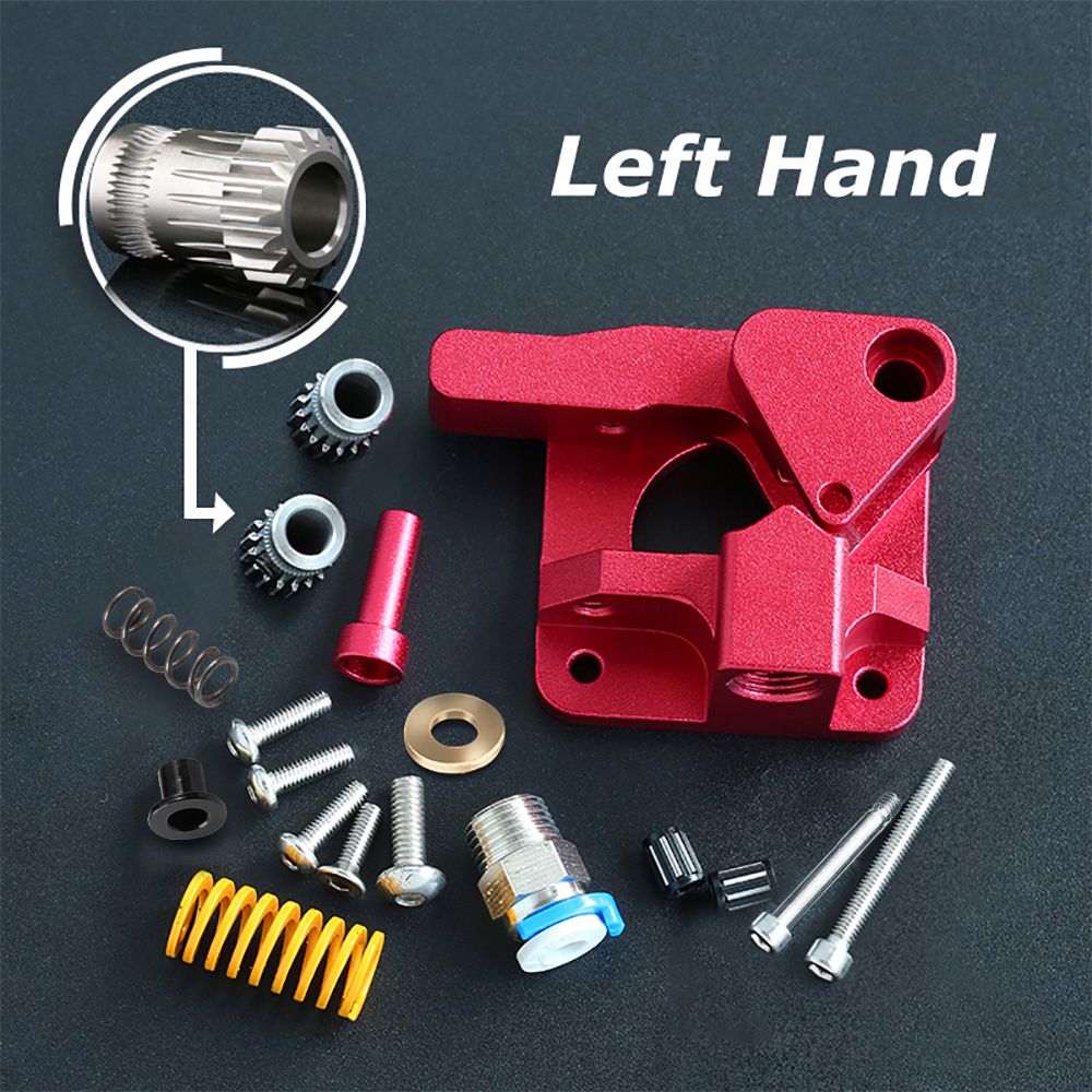 CR10 PRO Upgraded Dual Gear Extruder Double Pulleys Direct Aluminum Extruder for Ender 3/5 CR10S PRO 3D Printer Parts: Left-Stainless Gear