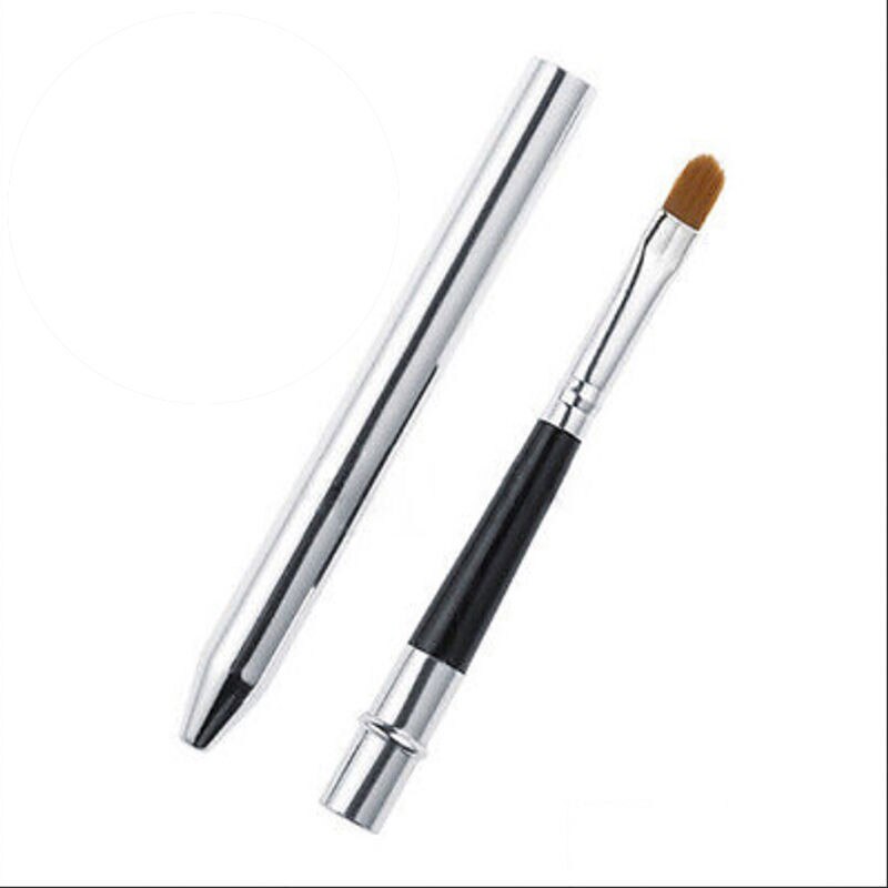 Inklapbare Goud Zilver Lippen Makeup Brush Pen Metalen Handvat Cosmetische Lipgloss Lipstick Lipgloss Borstel