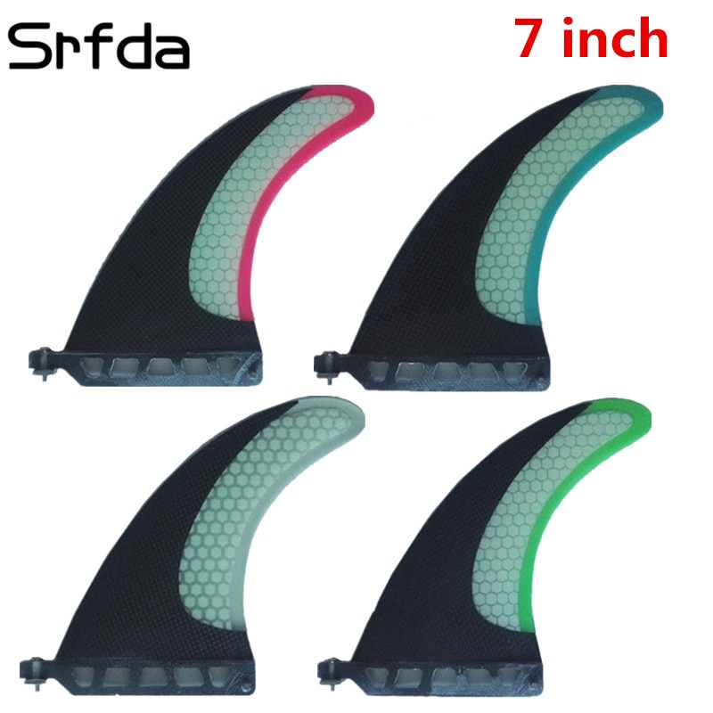 Srfda surffausrivat, koko 7 "ja 2 kpl gl wir surffilauta longboard fin hunajakenno hiili surffausrivat