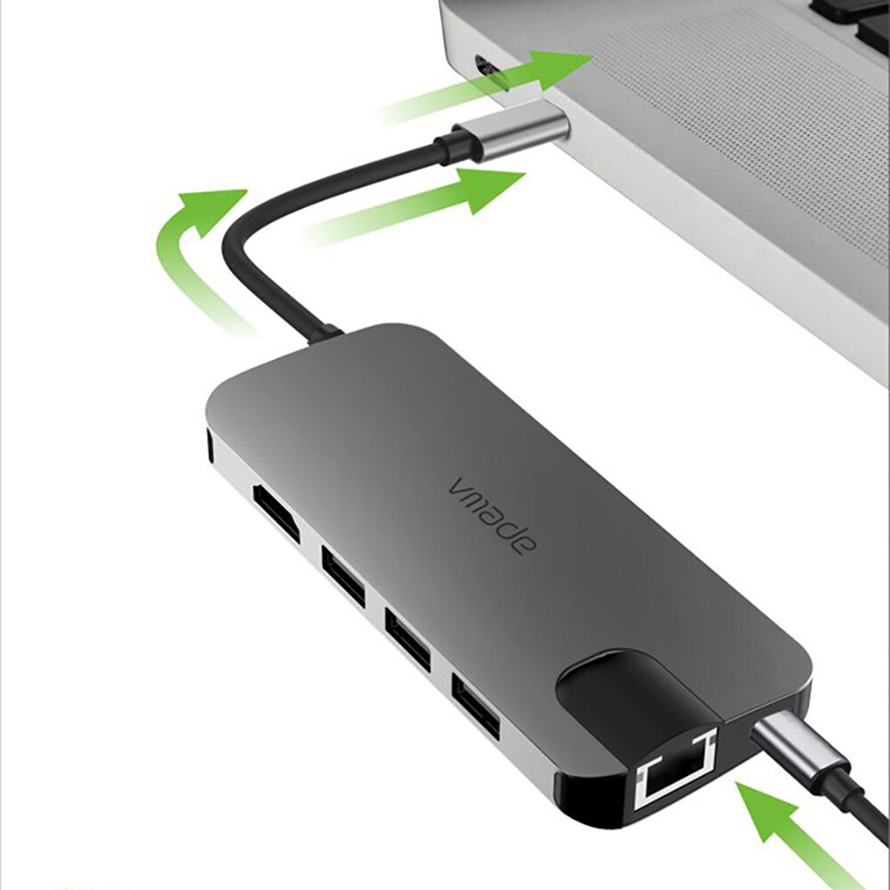 Vmade CB012A Type C Hub Usb C Hub Multi Usb 3.0 Hub Hdmi Adapter Dock Voor Macbook Pro Huawei mate 30 USB-C 3.1 Splitter Poort