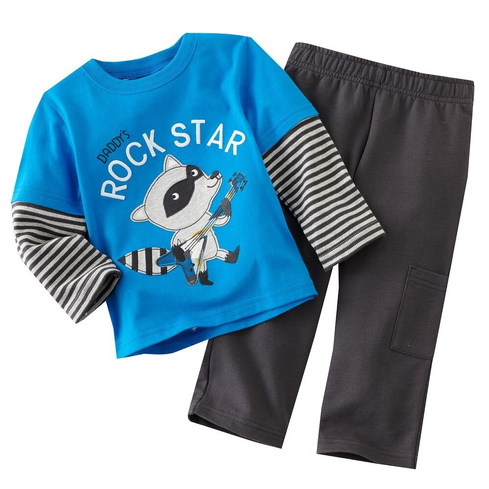 Racoon Children's clothes Sets Baby Outfits BLUE Boys Suits Sets Baby Boys Clothes ROCK STAR: Default Title