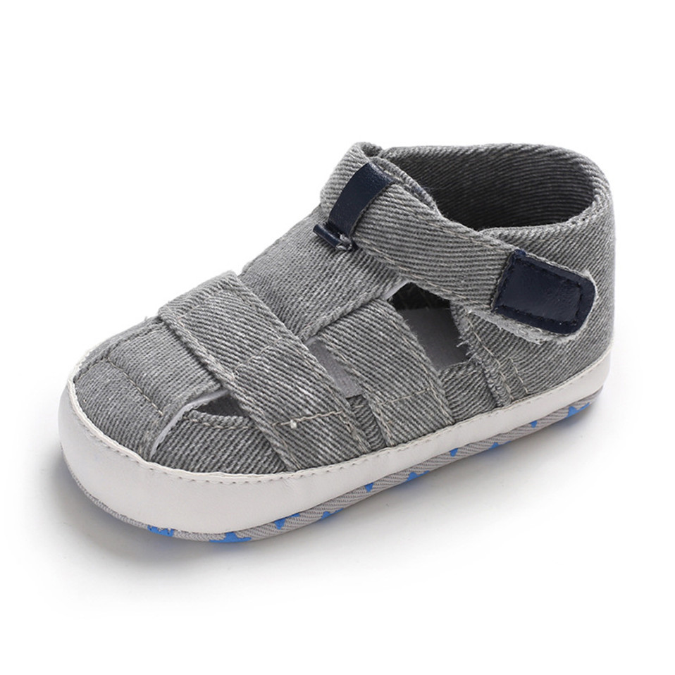 Sandalo di tela per bambini per 0-18M Baby Boys Girls primavera estate fondo morbido antiscivolo pre-walker First Walker Infant Toddler Shoes: Gray / 12cm (4.72 in)