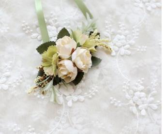 Sexemara bruiloft gala corsage ceremonie bloemen broche bruiloft corsages bruidegom bruidsjonkers knoopsgat bloemen corsage: Ivoor
