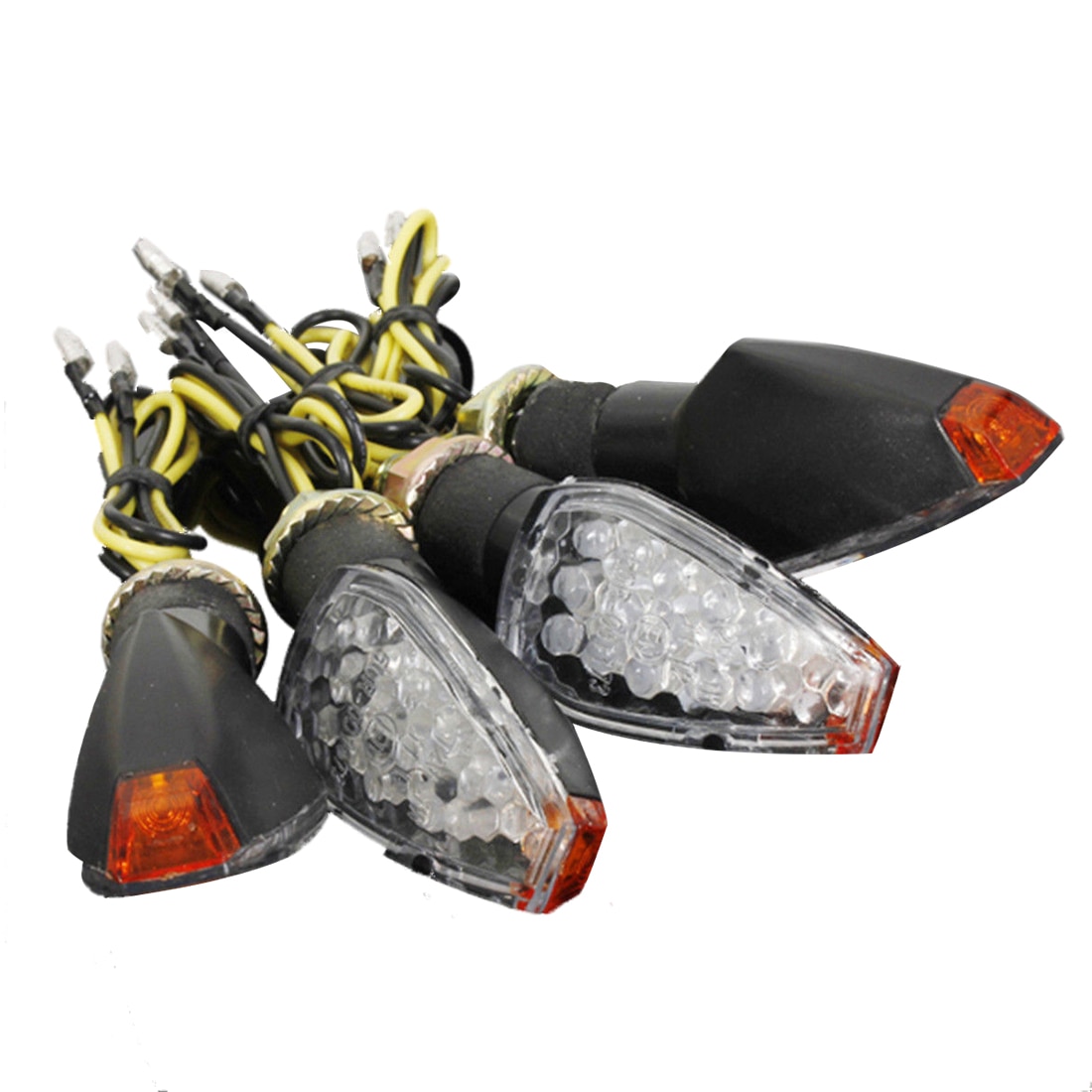 4x 12V 14 LED Lights Direction Indicators Arrows Approved Signal Amber Motorcycles