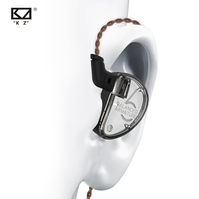 Kz  as06 3ba gebalanceerde armatuur in-ear oortelefoon hifi hardloopsport oordopjes headset hifi monitor resolutie iem