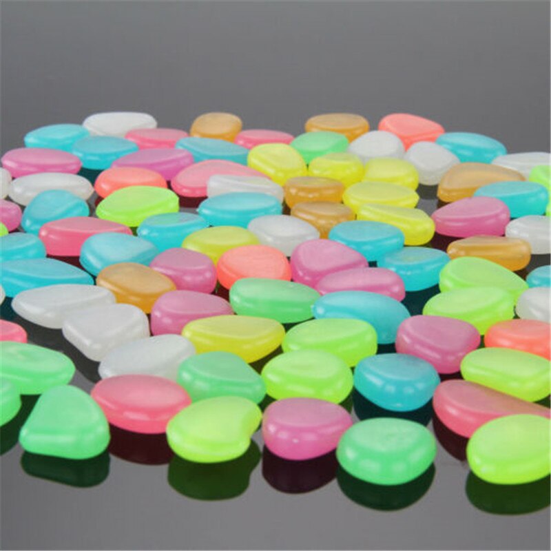 100Pcs Glow in the Dark Garden Pebbles Glow Stones Rocks for Walkways Garden Path Patio Lawn Garden Yard Decor Luminous stones