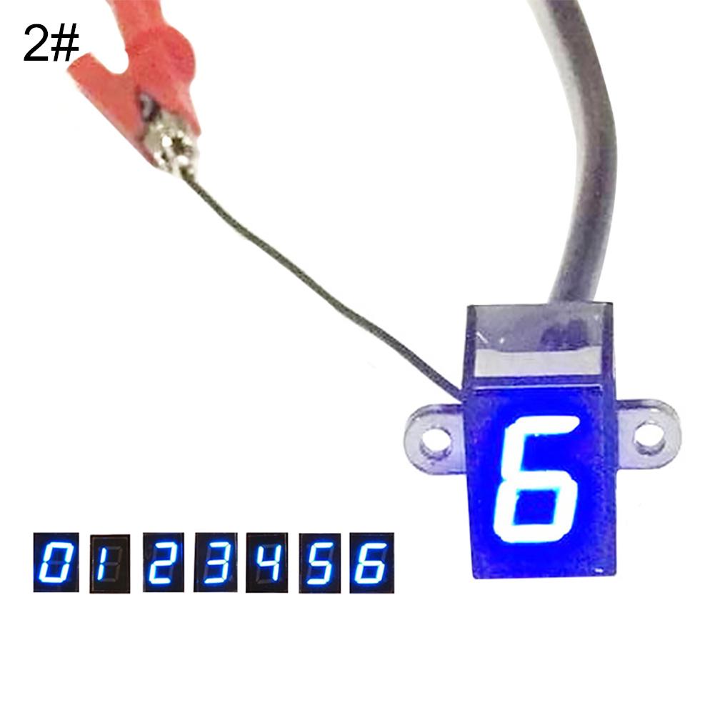 12V Universal Motorcycle Digital LED Gear Indicator Shift Levere Sensor Display: Blue