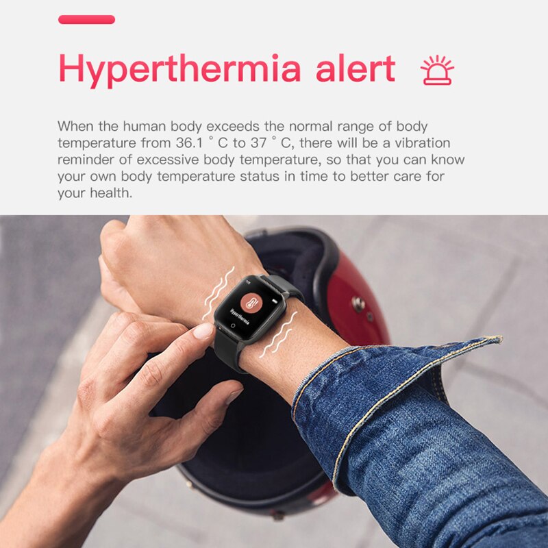 LIGE Smartwatch - Body Temp & Heart Rate Monitor - Fitness Tracker for Android & iOS - 1.3" Display