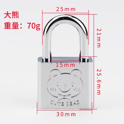 Sleutel Deurslot Hangslot Anti-Diefstal Slot Kantoor Kast Huishouden Slaapzaal Kleine Lock Kleine Maat: I