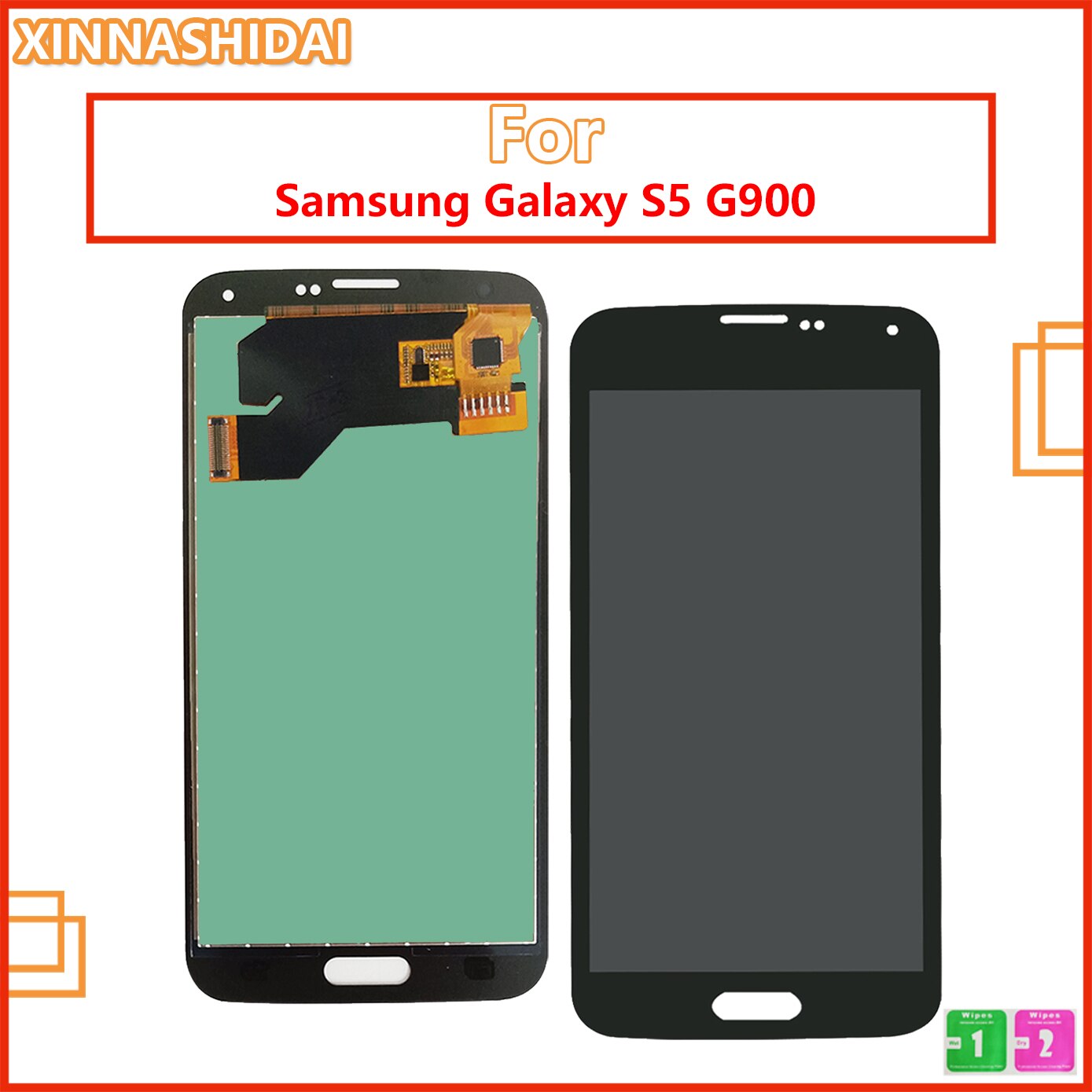 Pantalla LCD táctil de 5,1 pulgadas para móvil, montaje de digitalizador para SAMSUNG Galaxy S5, i9600, G900, G900F, G900M, G900H