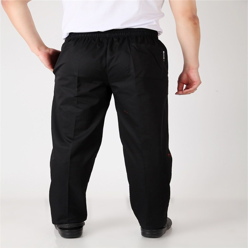men's chef pants Kitchen Trouser bottoms ajustable waist with elastic band pants food service pants black color 2531#