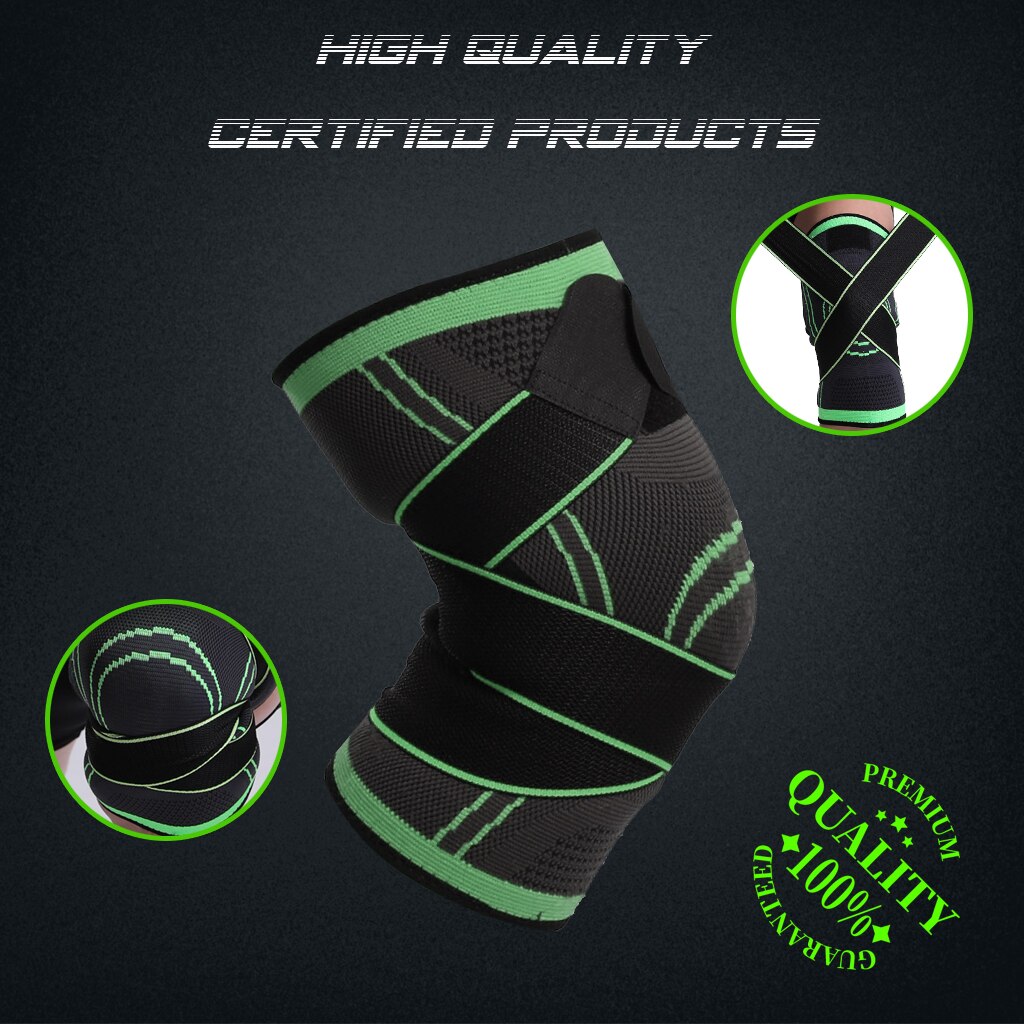 WorthWhile 1 Piece Sports Kneepad Men Pressurized Elastic Knee Pads Support Fitness Gear Basketball Volleyball Brace Protector